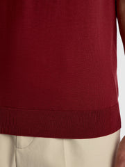 Silk-cotton knit polo T-shirt