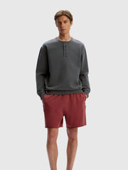 Garment-dyed terry shorts