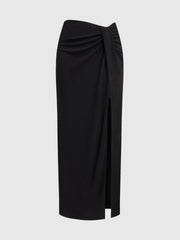 Draped crepe skirt