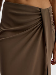 Draped crepe skirt