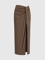 Draped crepe skirt