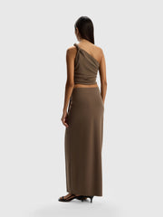 Draped crepe skirt