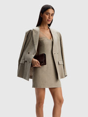 Lace-strap linen dress