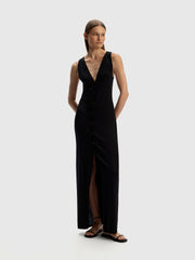 Silk-cotton maxi dress
