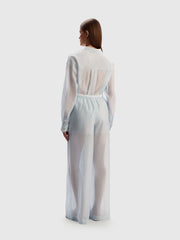 Cotton-silk trousers