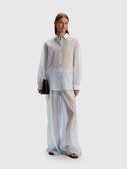 Cotton-silk trousers