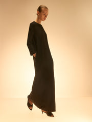 Wool-silk maxi dress
