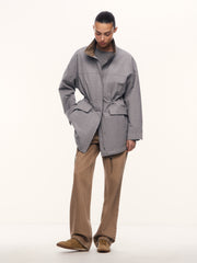Marble padded wool coat