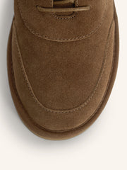 Shearling lace-up shoes