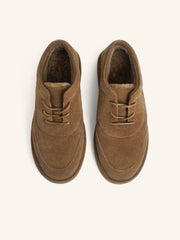 Shearling lace-up shoes