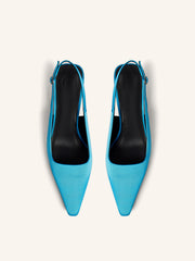 Silk slingback pumps