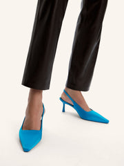 Silk slingback pumps