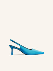 Silk slingback pumps