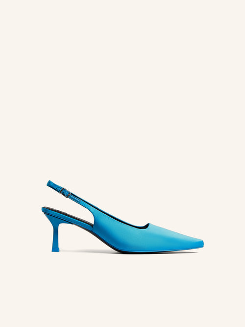 Silk slingback pumps