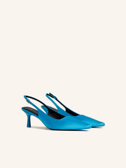 Silk slingback pumps
