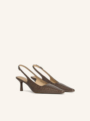 Leather slingback pumps