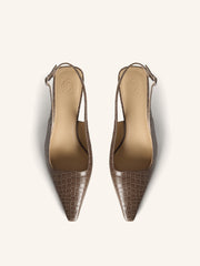 Leather slingback pumps