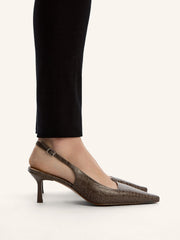 Leather slingback pumps