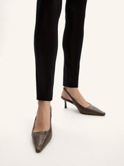 Leather slingback pumps