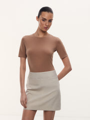 Fitted modal-silk T-shirt