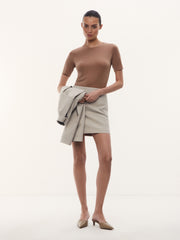 Fitted modal-silk T-shirt