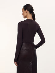 Kim modal-silk long-sleeve top