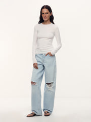 Kim modal-silk long-sleeve top