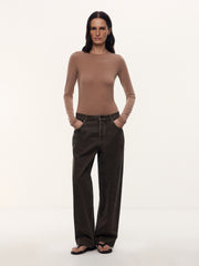 Kim modal-silk long-sleeve top
