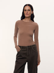 Kim modal-silk long-sleeve top