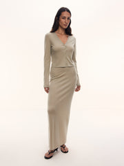 Camelia merino-silk skirt