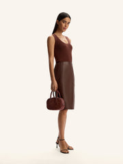 Suede mini bowler bag