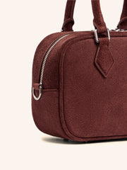Suede mini bowler bag