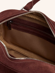 Suede mini bowler bag
