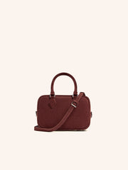 Suede mini bowler bag