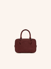 Suede mini bowler bag