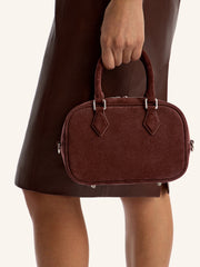 Suede mini bowler bag