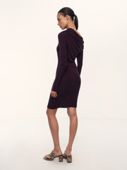 Asymmetric viscose-wool dress