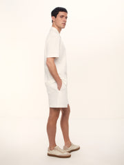 Textured terry shorts