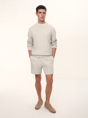 Textured terry shorts