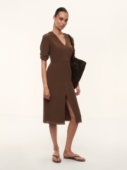 Modernist silk chiffon dress