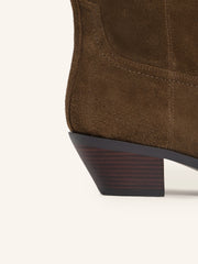 High suede western boots