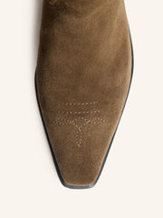 High suede western boots