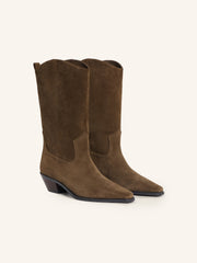 High suede western boots