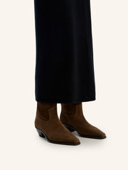 High suede western boots