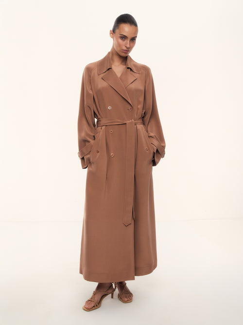 Gallery silk trench dress