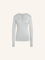 Pearl silk henley top