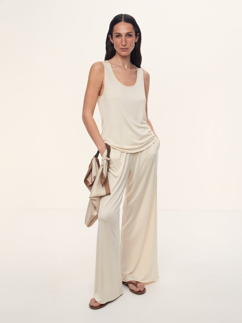 Pearl silk trousers