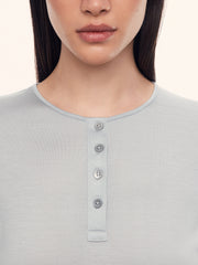 Pearl silk henley top