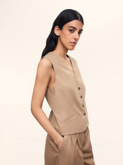 Cotton-lyocell vest
