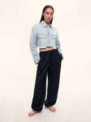 Cropped denim jacket